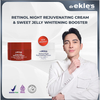 Dr Ekles Skincare - Paket Merah Putih | Retinol Night Cream Rejuv + Sweet Jelly Booster Whitening | Mencerahkan, Mengencangkan & Mengurangi Kerutan