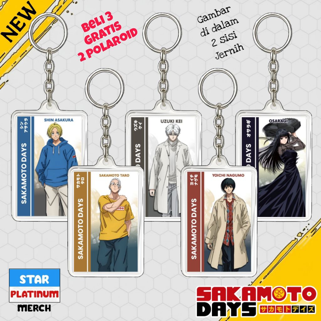 พวงกุญแจ GANTUNGAN Sakamoto Days - พวงกุญแจ Sakamoto Days - พวงกุญแจอนิเมะ - พวงกุญแจ Taro Sakamoto 