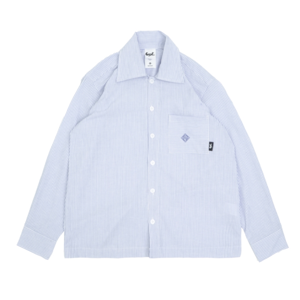 GVFI - เสื้อเชิ้ต Maison Stripe สีฟ้า