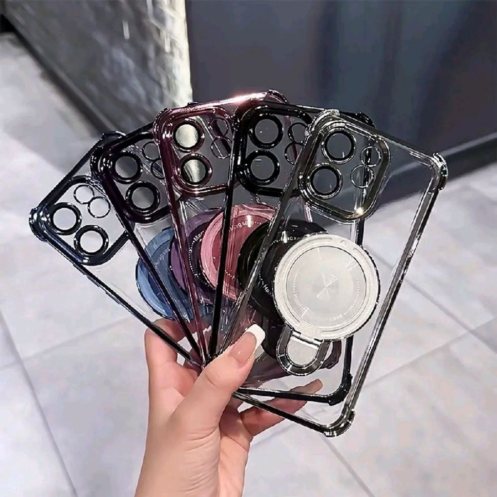 Magsafe เคสใสสําหรับ Reno 15 5G ซิลิโคน STANDING IRING holder