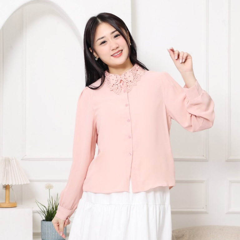 KEMEJA MKY CLOTHING SEORIN SHIRT LONG SLEEVE LACE COLLAR