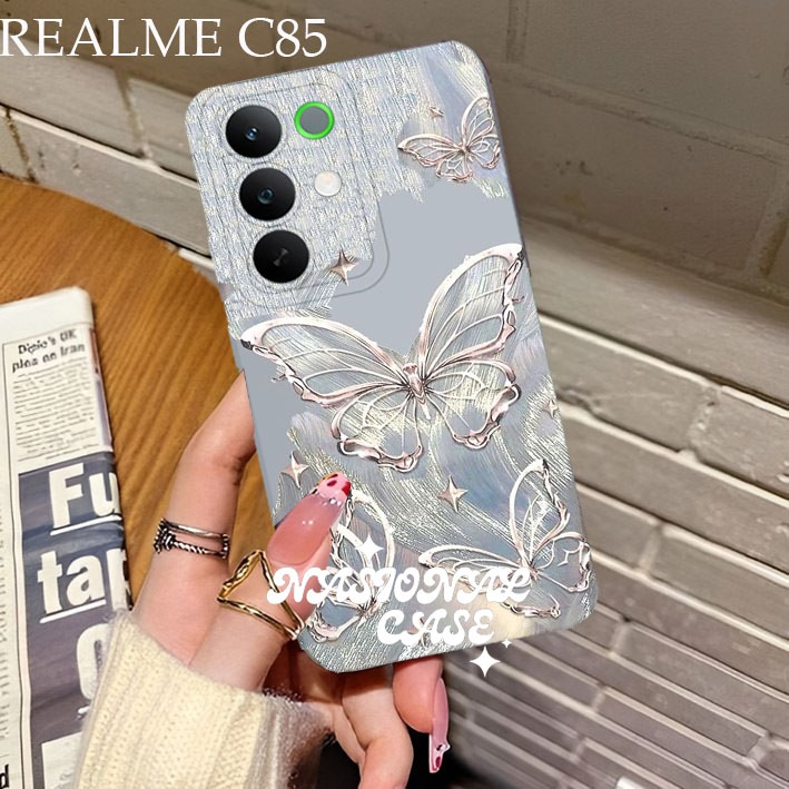 เคสสําหรับRealme C85 4G/5G - 15X Softcase Procamera Silicon butterfly Motif Coolล่าสุด Cool Currentโ