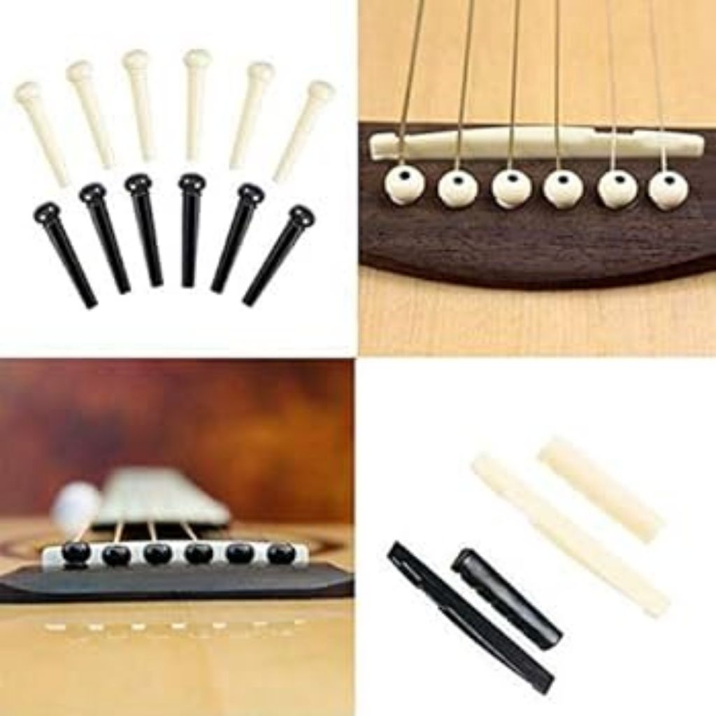 ACOUSTIC GUITAR SADLE NUT + GUITAR KNIP / GUITAR STRING PIN PACKAGE