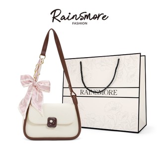 Tas Selempang Wanita Korean Style – RAINSMORE Ribbon Sling Bag Cute & Elegan dengan Dasi Syal Manis