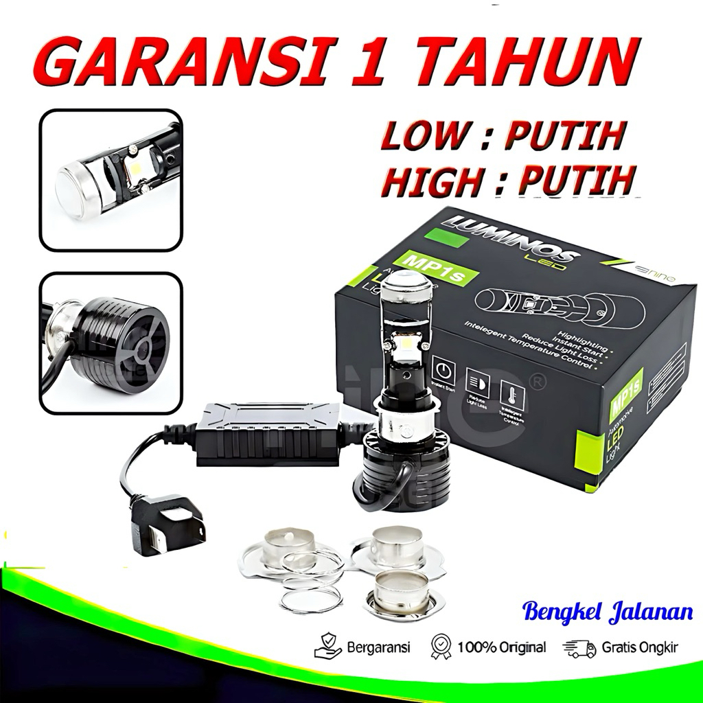 LUMINOS H6 H4 H7 MINI PROJECTOR 30 WAT NINE LUMINOS SUPER BRIGHT LED MAIN LIGHT