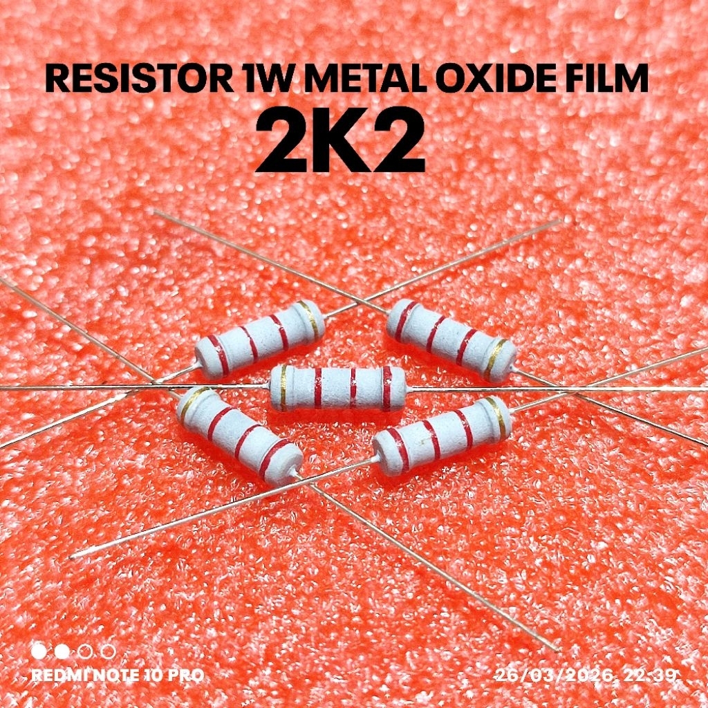 (PER 5 ชิ้น) RESISTOR 1W 1WATT 2K2 2.2K KILO CF 5% ROHS