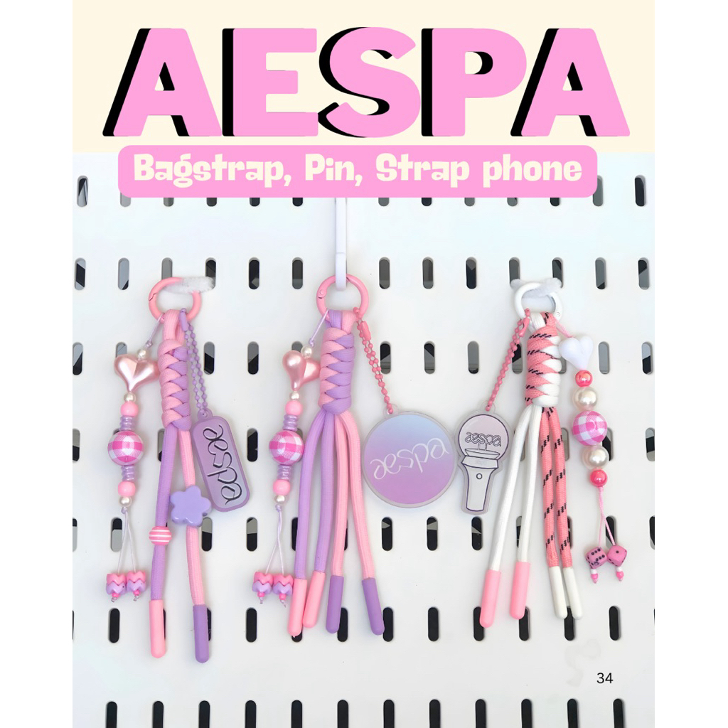 AESPA KPOP พวงกุญแจ, สติ๊กเกอร์ aespa, สายคล้องโทรศัพท์ AESPA MERCHANDISE pin, AESPA BAGCHARM BAGSTR