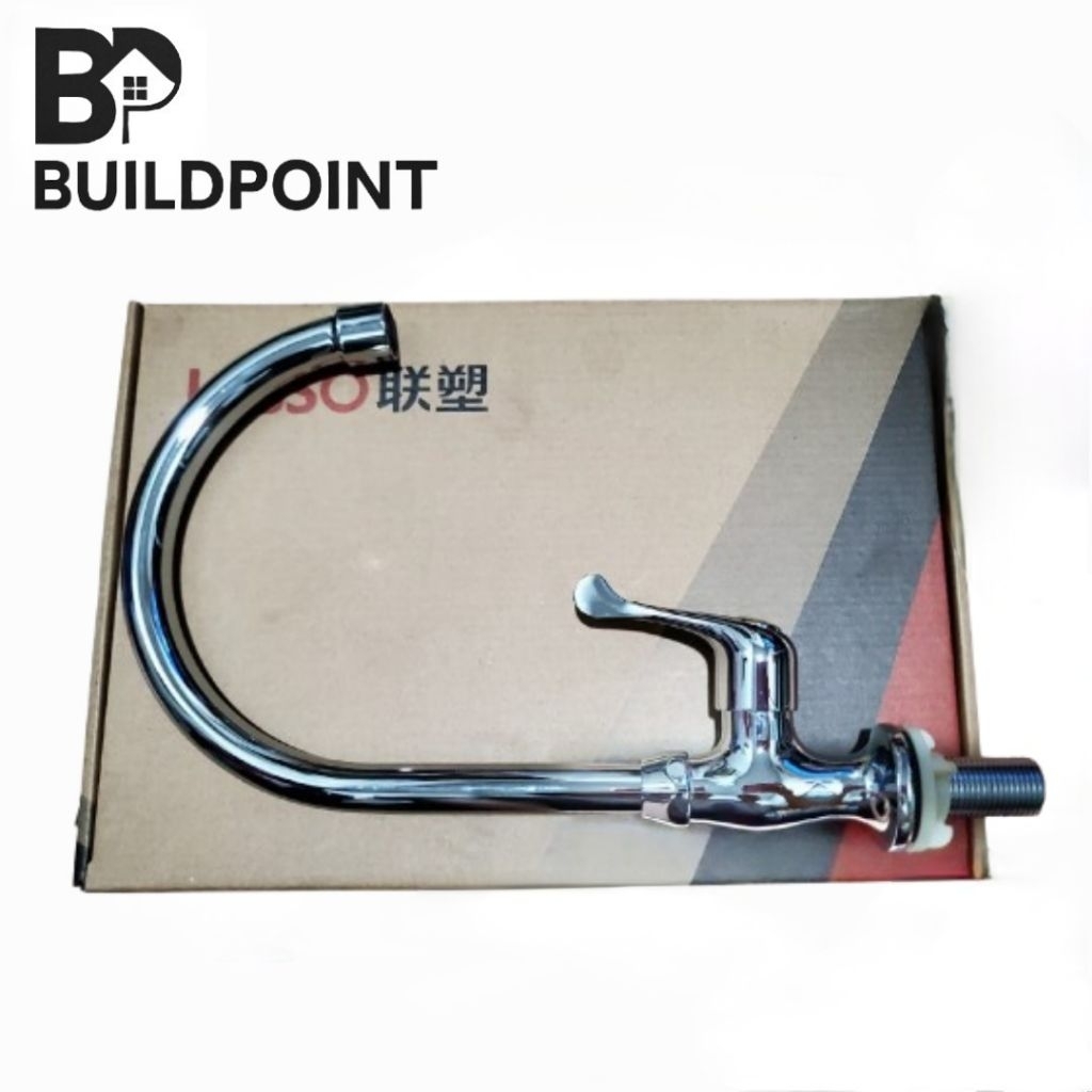 Lesso W2112-G ก๊อกน้ําล้างจาน, ก๊อกน้ําห้องครัวคอห่านหมุน, ก๊อกน้ําอ่างล้างจาน