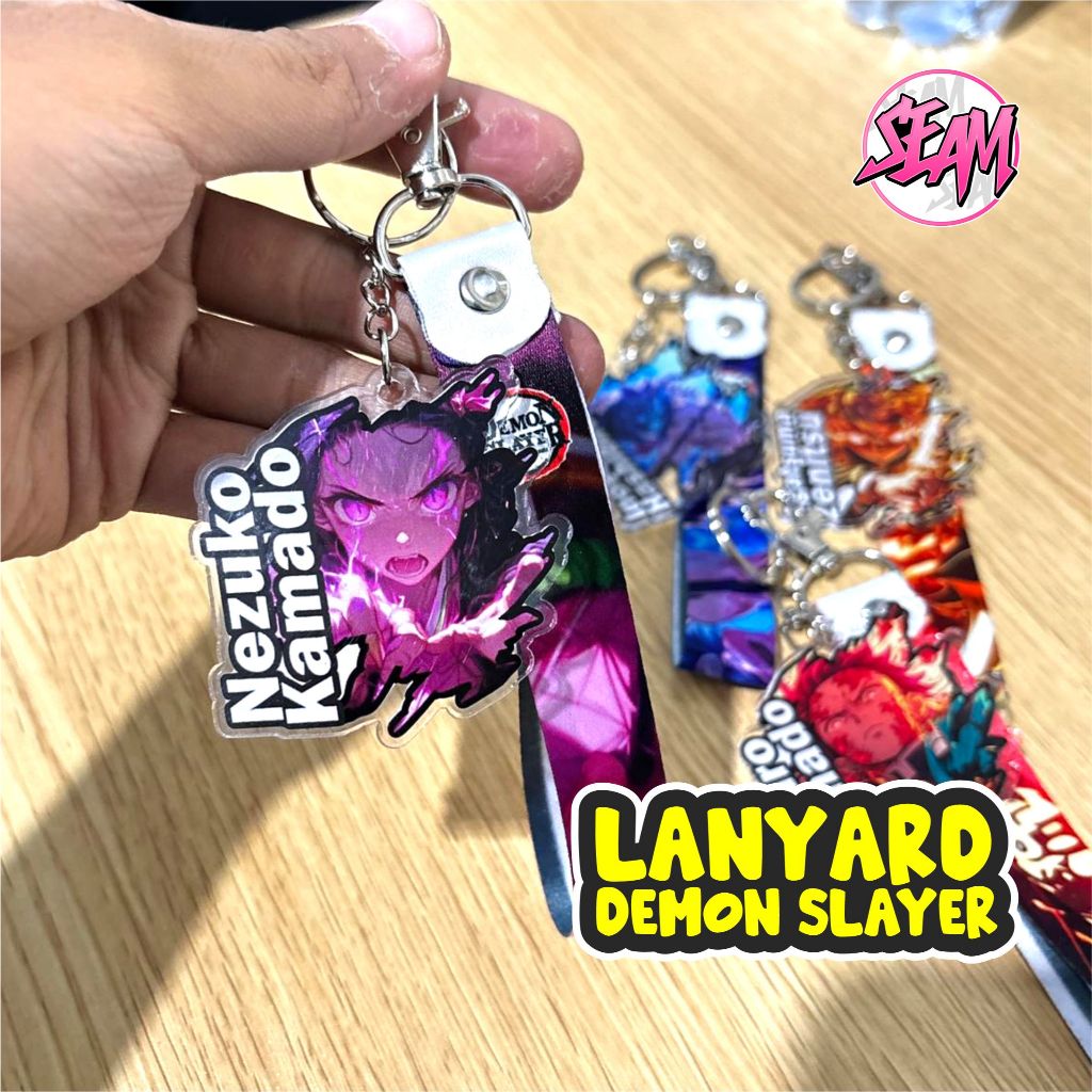 DEMON SLAYER LANYARD พวงกุญแจน่ารัก UNIQUE LANYARD พวงกุญแจ NEZUKO TANJIRO ZENITSU