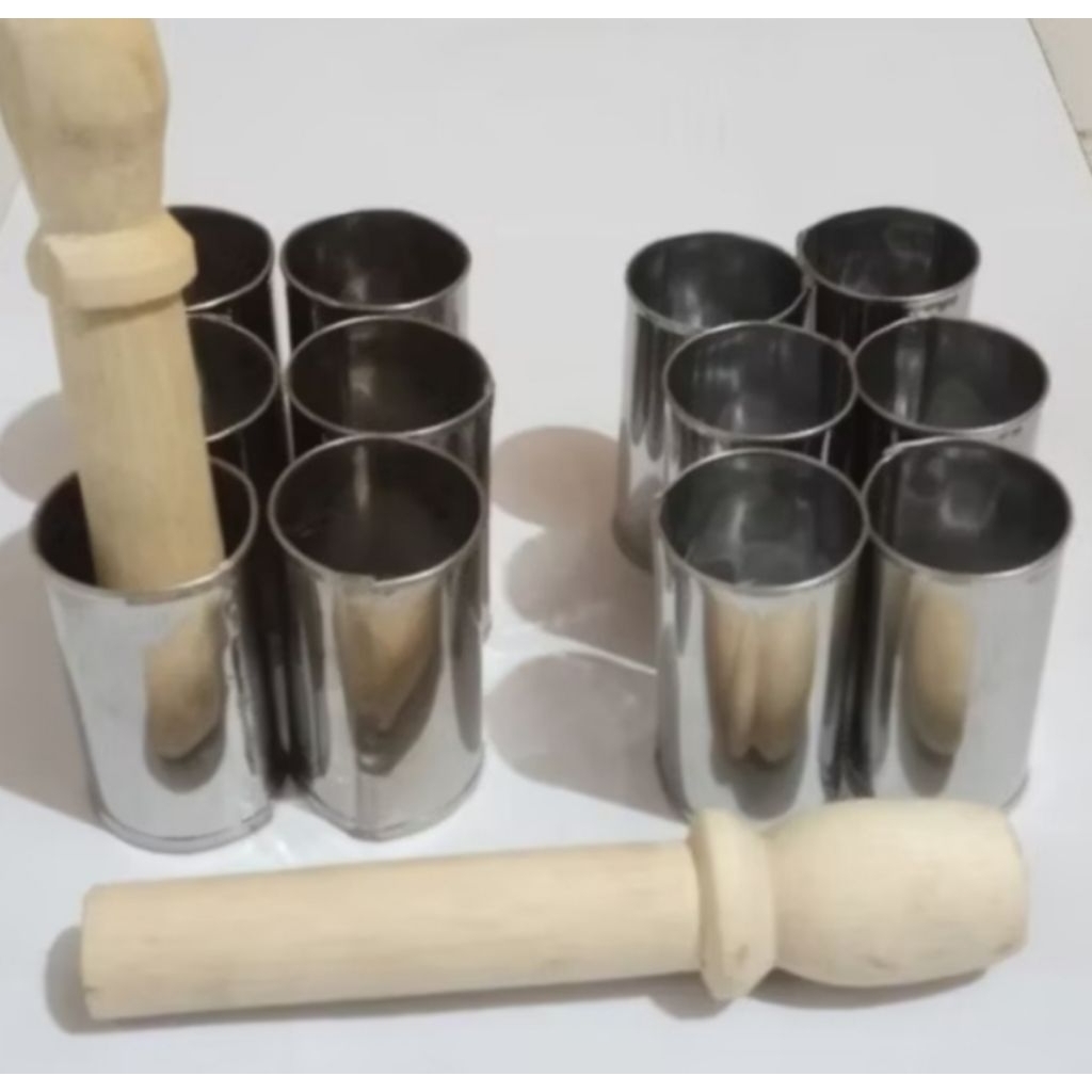 12 ชิ้น STAINLESS STEEL PUTU เค้ก MOLDS / แหวนกลมจิ๋ว / แหวนกลม / แม่พิมพ์ขนาด Dm 3-3.5 x H. 7ซม.