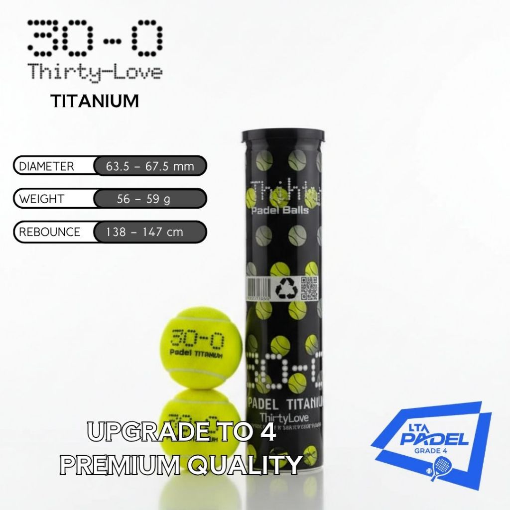 Thirty Love Premium Padel Ball เนื้อหาไทเทเนียมดั้งเดิม 4 - 57% ขนสัตว์ยาง Professional Padel Ball ท