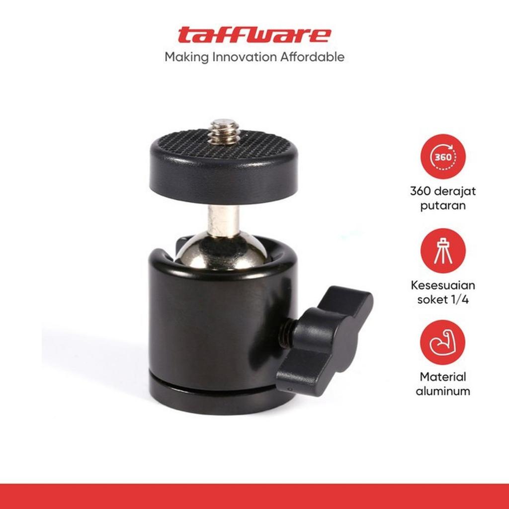TaffiSTUDIO มินิหัวบอลขาตั้งกล้องกล้อง DSLR 360 หมุน 1/4 - QM3624