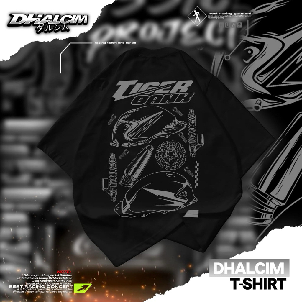 เสื้อยืด TIGER GANK DISTRO FUL COTTON 24S, เสื้อยืด TIGER GANK RACING, เสื้อยืด TIGER RACING, เสื้อย