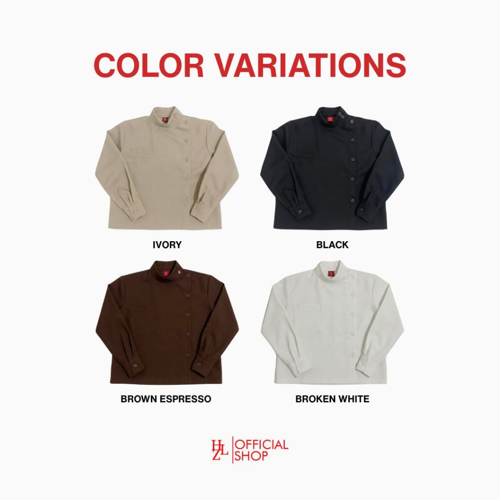 KEMEJA HZL – Modern Beskap Shirt High Neck Shirt Unisex Size M-XL (ผู้ชายและผู้หญิง) ราคา ถูกที่สุด ดีลบีเคเค แกลเลอรีภาพที่ 7