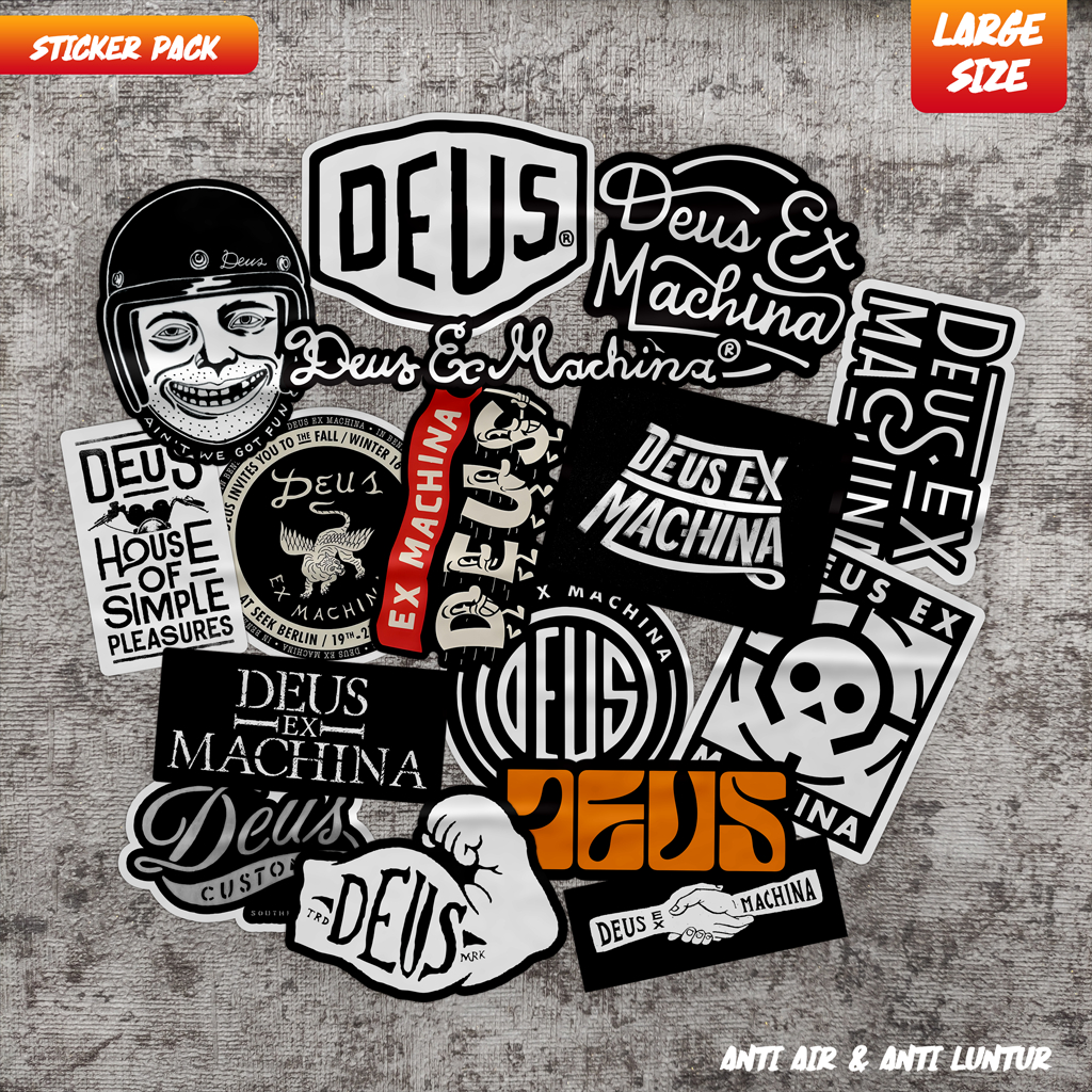 สติ๊กเกอร์ Deus Distro ขนาดใหญ่ 16 ชิ้นเคส HP หมวกกันน็อคแล็ปท็อป