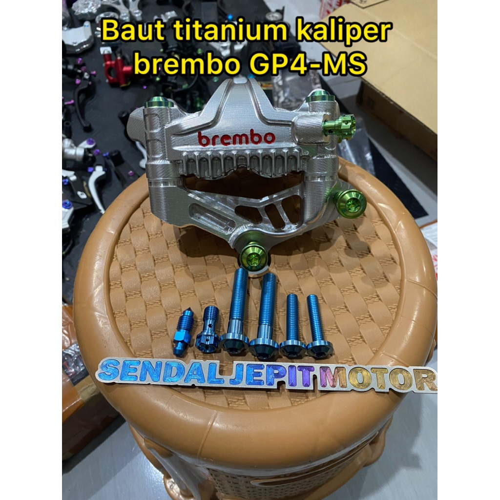 BREMBO GP4-MS TITANIUM CALIPER BOLT GP4 CALIPER TITANIUM BOLT 4 PISTON GP4MS TITANIUM BOLT BREMBO CA