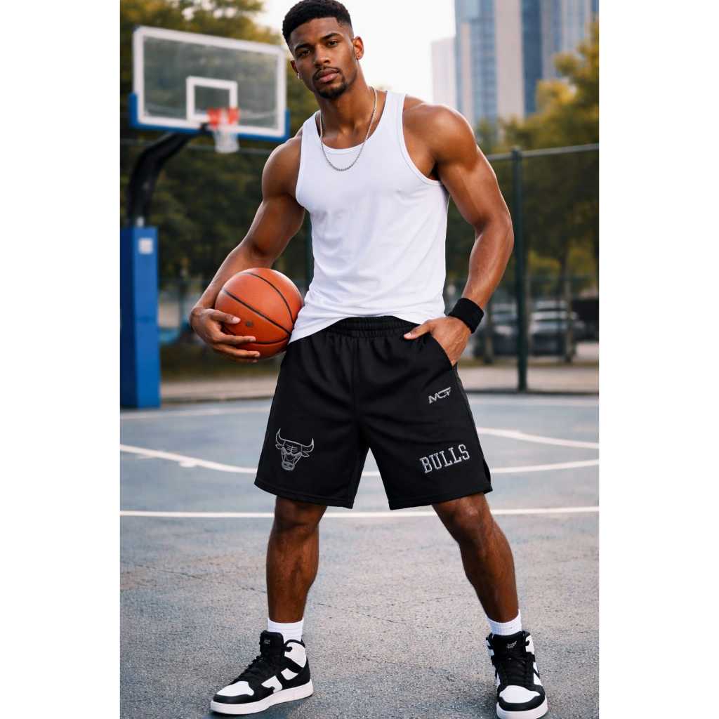 Mc.F Supply Co Shorts, UNISEX, Waffle Pocket Unisex Chicago Bulls EMBROIDERY