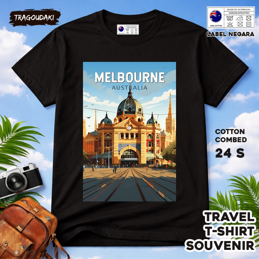 เสื้อยืดของที่ระลึก AUSTRALIA AUSTRALIA เสื้อผ้าของที่ระลึก 26 Tag ทําจากผ้าฝ้ายหวี 24s