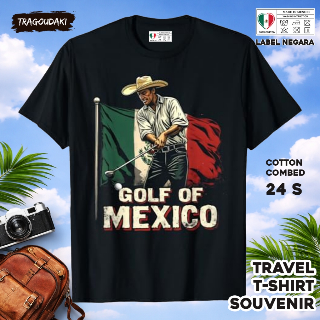 MEXICO ของที่ระลึก T-SHIRT MEXICO 16 ของที่ระลึก Tag เสื้อทําจากผ้าฝ้ายหวี 24s