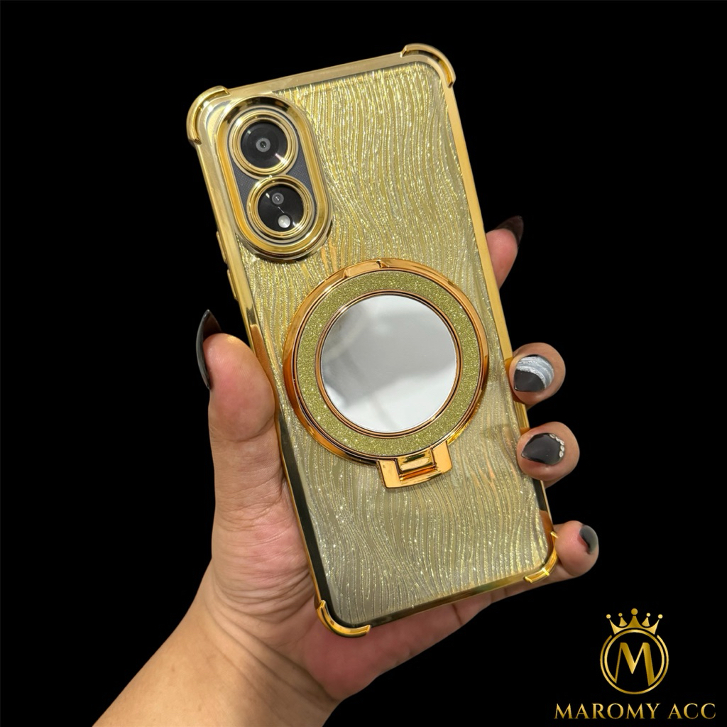 CASE SAMSUNG GLITTER DIAMOND A05 A05S A06 A07 A14 A15 A16 A17 LTE A36 A56 AESTHETIC MIRROR STAND FND