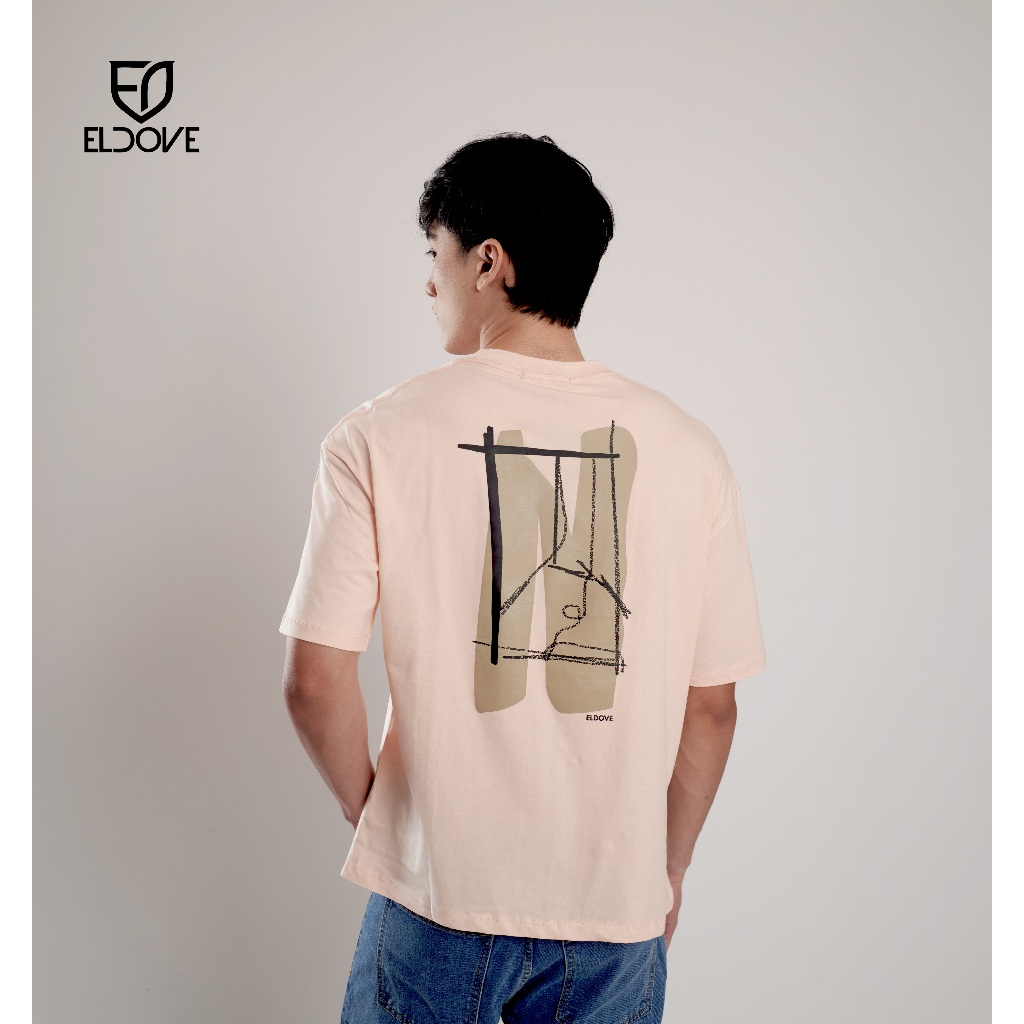 Eldove เสื้อยืด Oversize Passerelle de la Vortex Peach 7262
