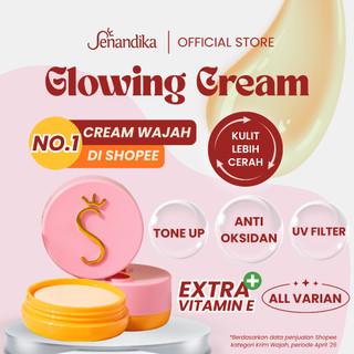 Senandika Glowing Cream Vit-E BPOM krim pencerah wajah skincare moisturizer aman bumil busui