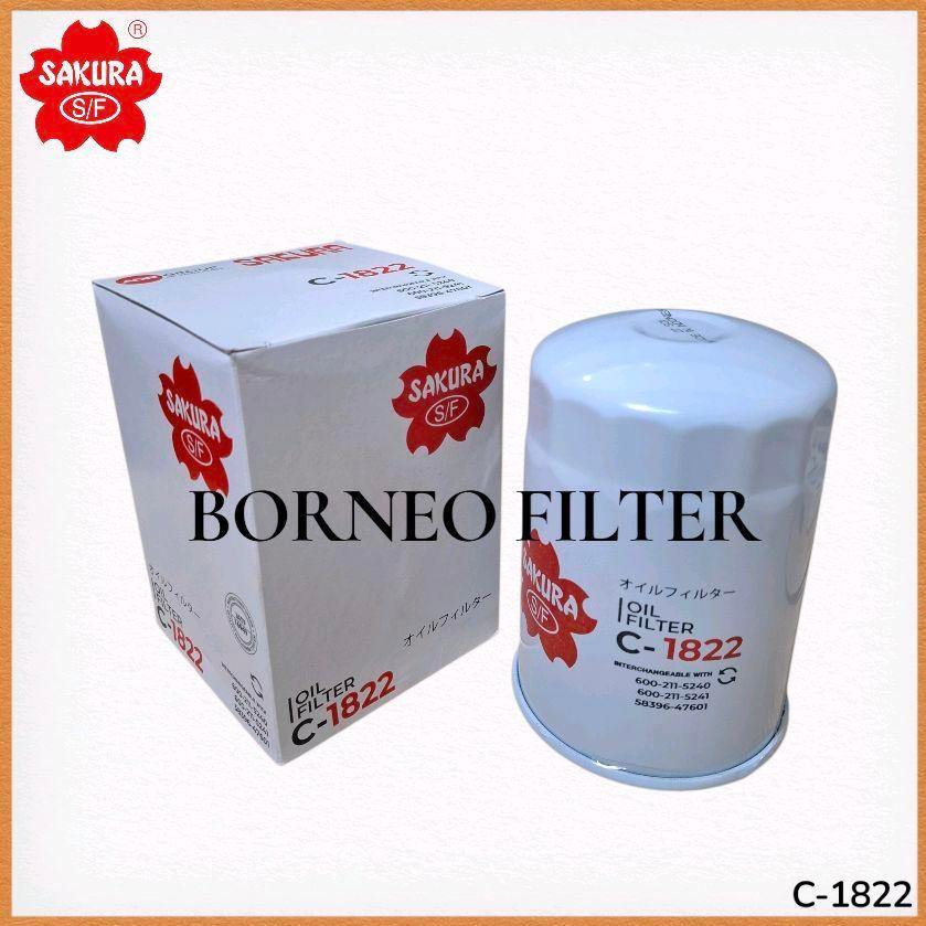 C-1822 กรองน้ํามันซากุระ C1822 J8610240 พีพีพี552819 600-211-5240 6002115240 W940/5 BT292 LF4056 SFO