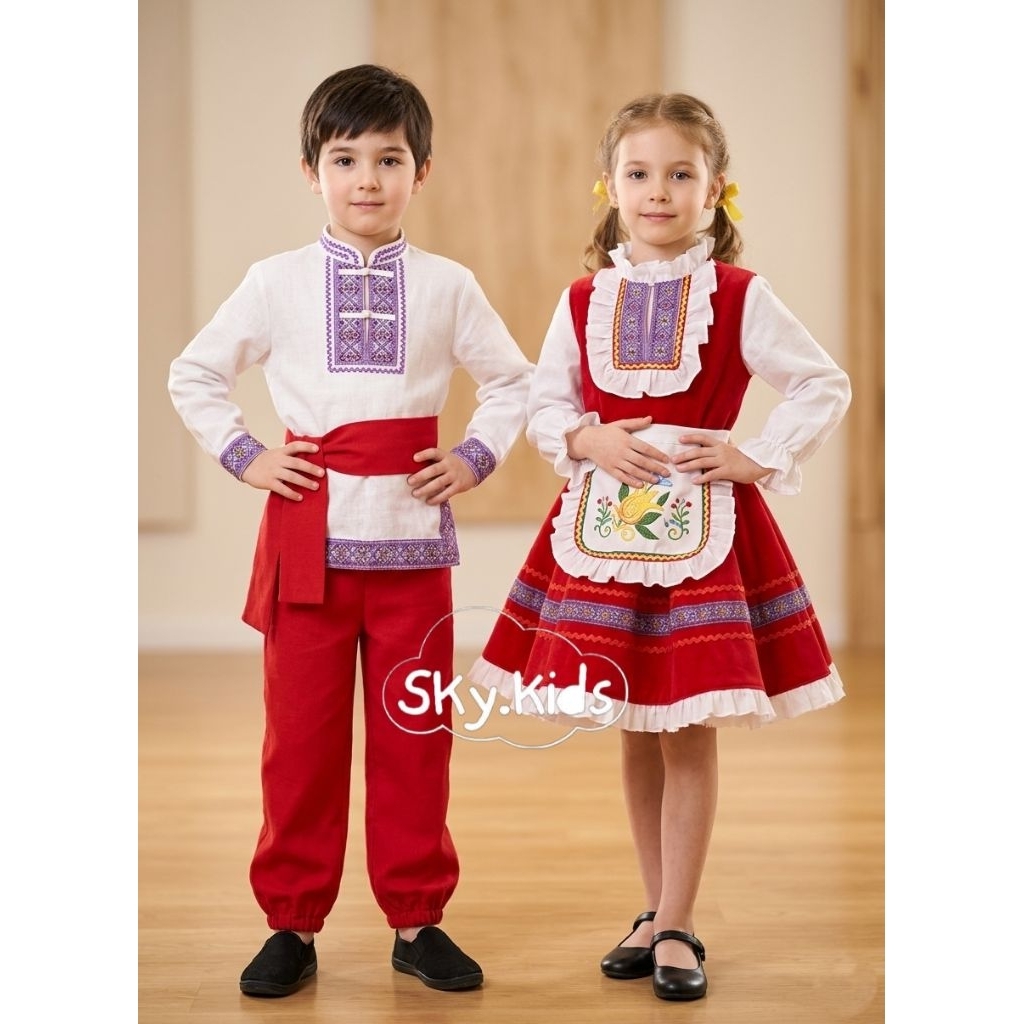 BABYMOLYO RUSSIAN COSTUME สําหรับ CHILDREN//TRADITIONAL COSTUME สําหรับเด็กและผู้ใหญ่