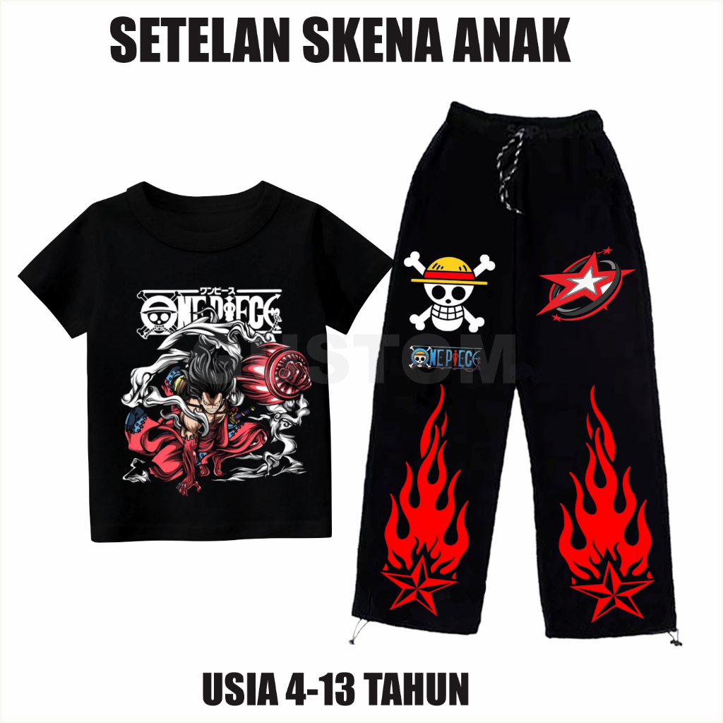 Skena Kids Set Baggy Pants เสื้อยืดอายุ 4-13 ปี Design W Unisex