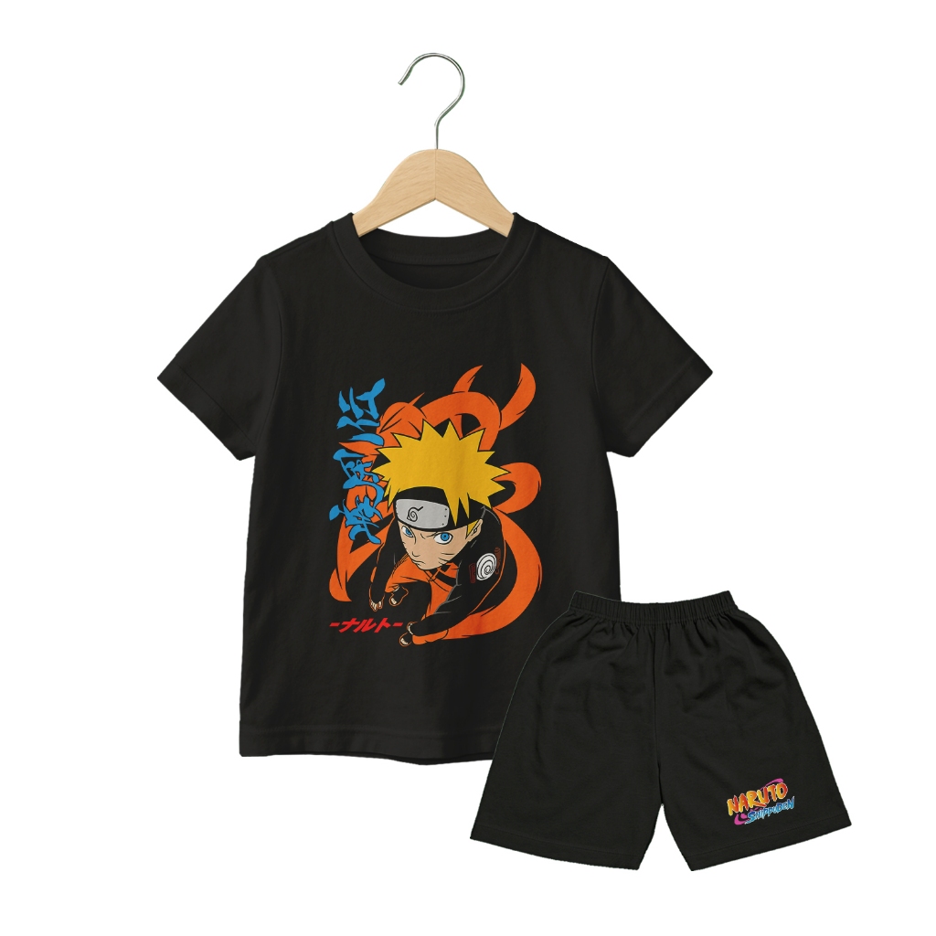 NARUTO SHIPPUDEN ANIME CHILDRENS ชุดเสื้อยืด NARUTO CLOTHES เสื้อผ้าและกางเกง SOFT MATERIAL