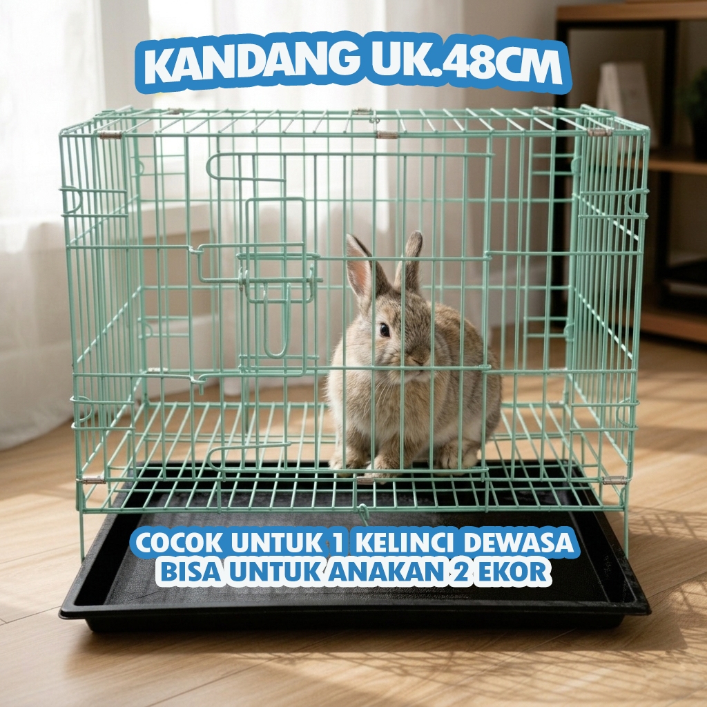 RABBIT CAGE UK.48 - ฟรี LADDER RACK, NAME TAG, TRAY - UK.48 X 30 X 38, สามารถเป็น FOLDED