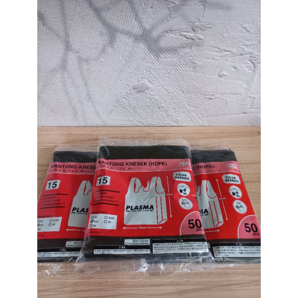 ถุงพลาสติกพลาสม่า 15x34x015 สีดํา