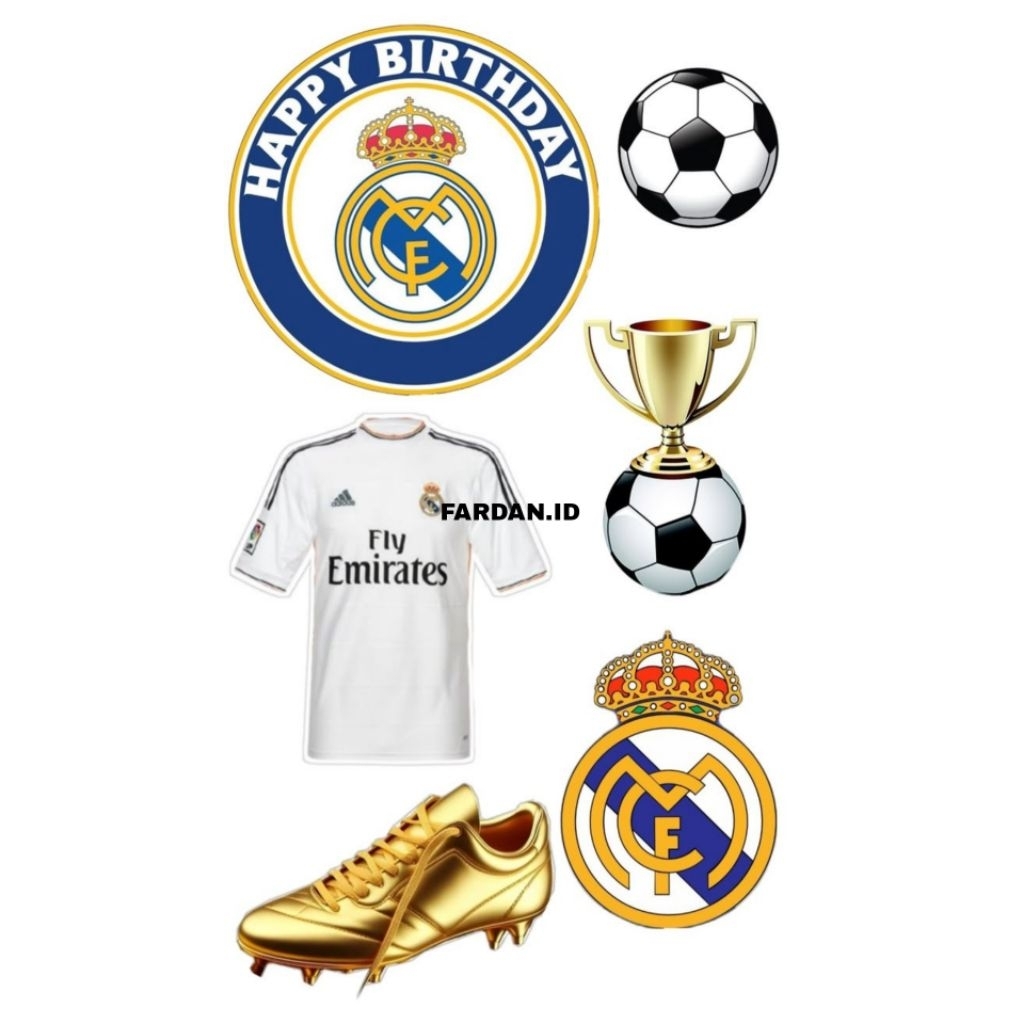 [REAL MADRID]REAL MADRID NAME CUSTOM TOPPER/REAL MADRID THEME วันเกิดเค้ก TOPPER/REAL MADRID เค้กตกแ