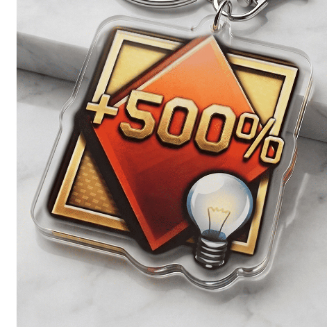 GANTUNGAN KeyChain / KeyChain / Game KeyChain Warthunder +500% Booster Research Point / RP Acrylic