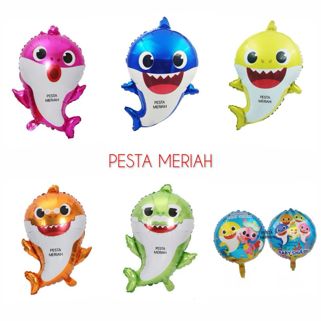 BABY SHARK FOIL BALLOONS / BABY SHARK CHARACTER FOIL BALLOONS / BABY SHARK DECORTATION
