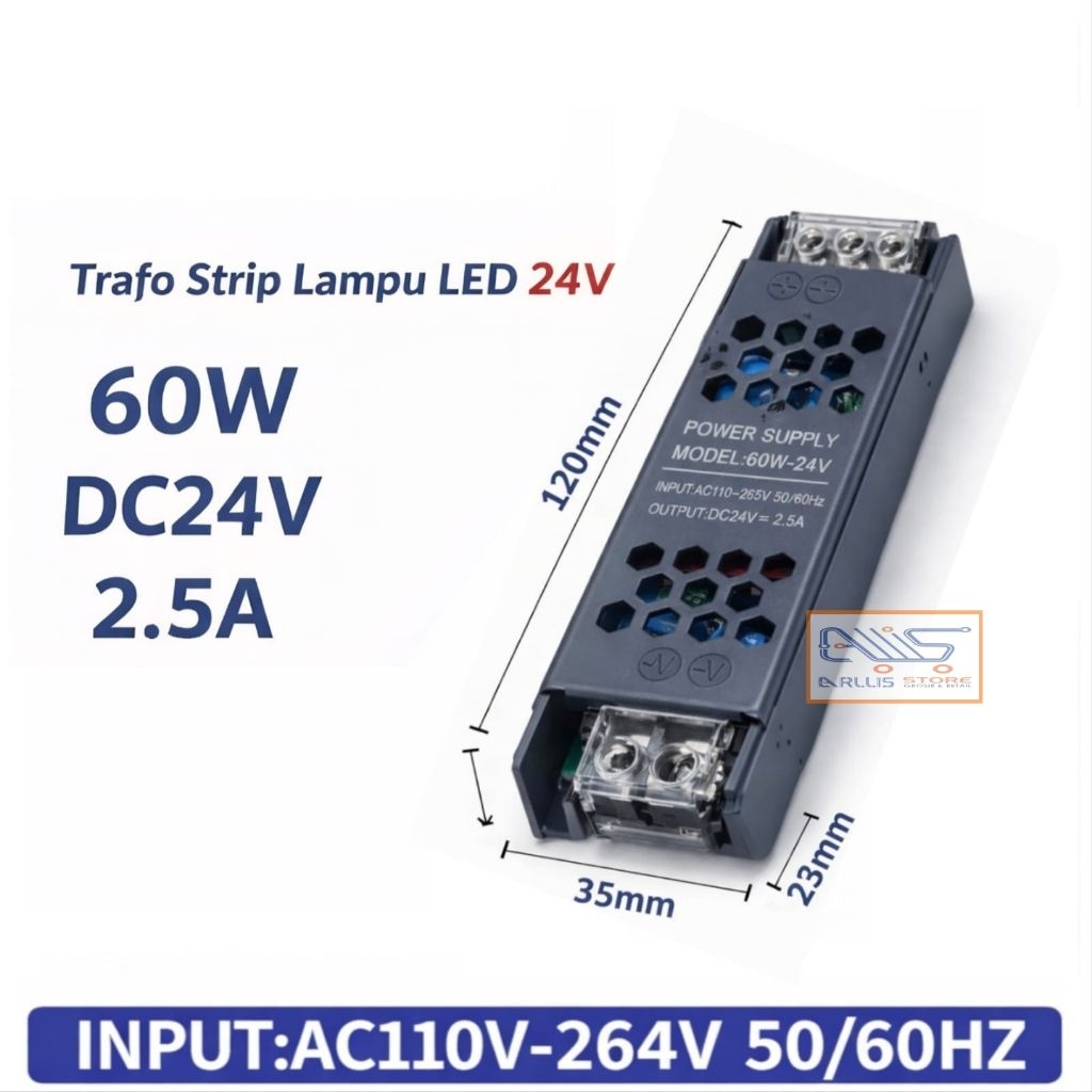 Slim Led Strip Power Supply 24V 60W 2.5A