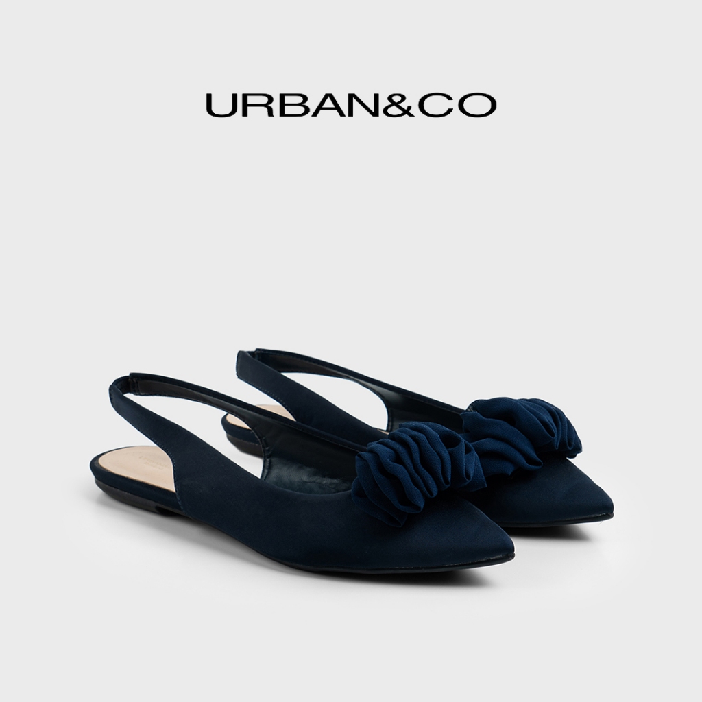 URBAN&CO Rinn Mules Flatshoes สําหรับผู้หญิง – รองเท้าทํางานสํานักงานที่สะดวกสบาย