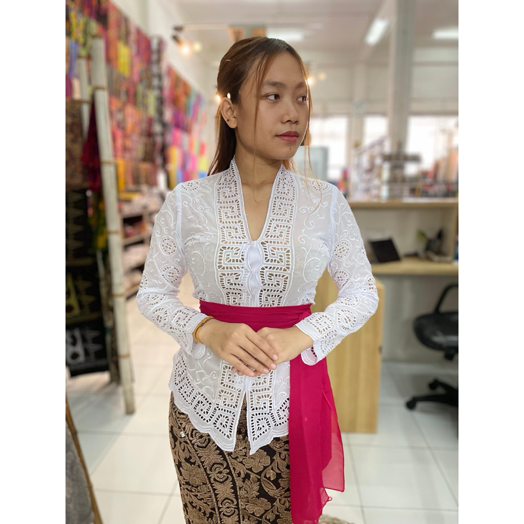 Fullkerawang Kebaya / White Fullker Kebaya / Fullker BabyDoll Kebaya / Balinese Kebaya / แขนยาว Keba