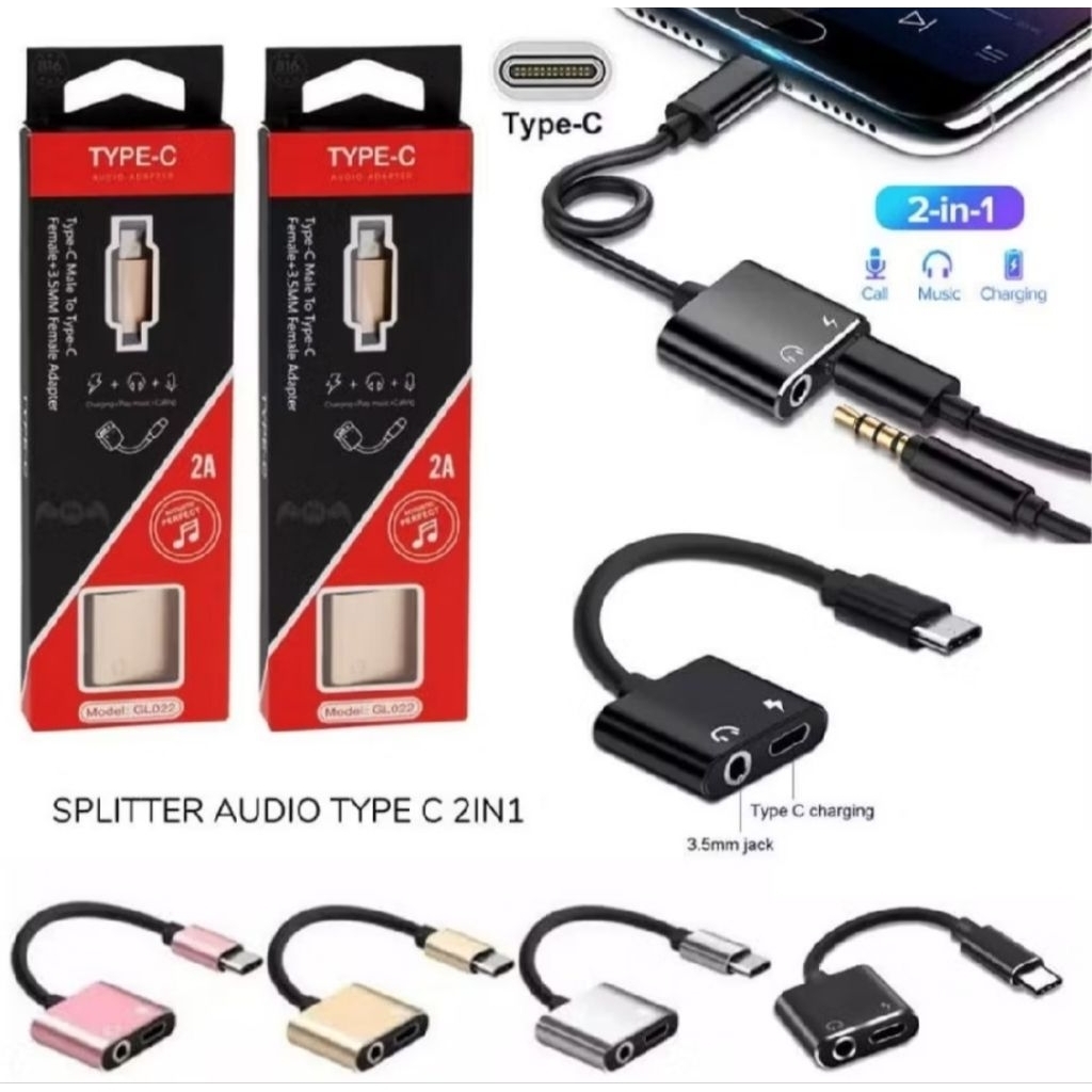 SPLITTER TYPE C 2IN1 (เสียงและพอร์ต TYPE C)