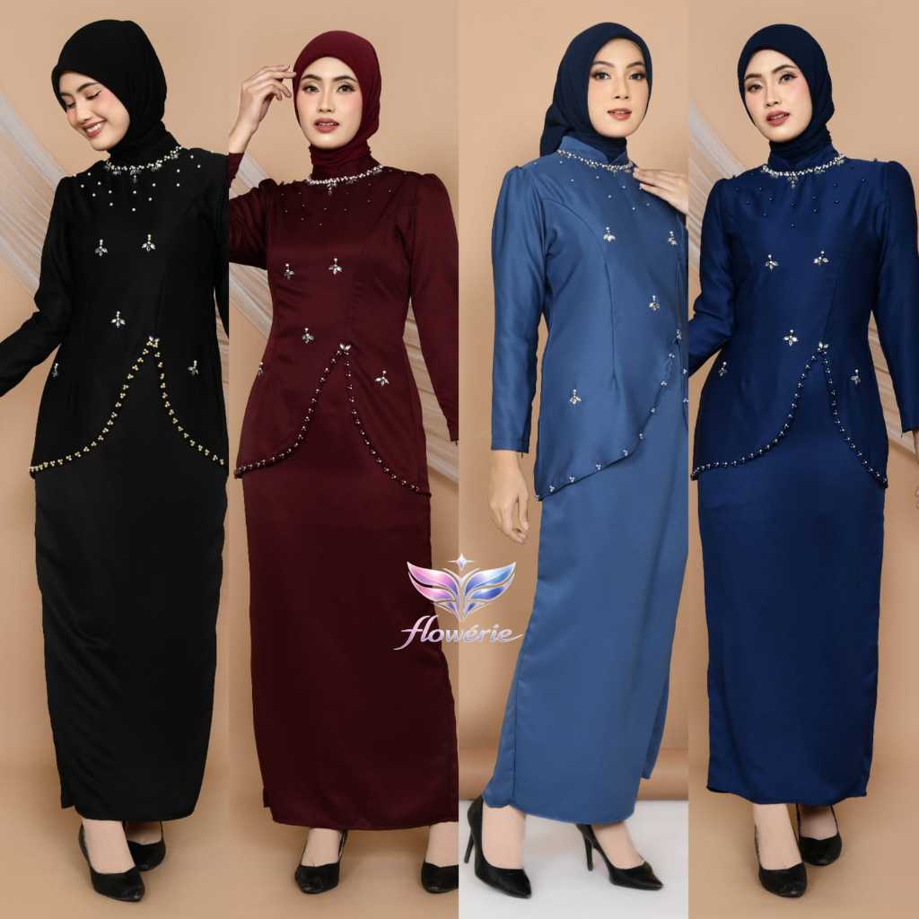 FELICIA ชุด KURUNG MALAY Flowerie แฟชั่น TEACHER SUIT PARTY SET BRIDESMAID DRESS ผู้หญิง