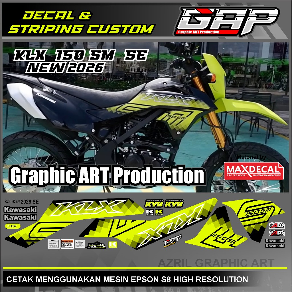 Kawasaki Klx 150 SM 2026 Striping List