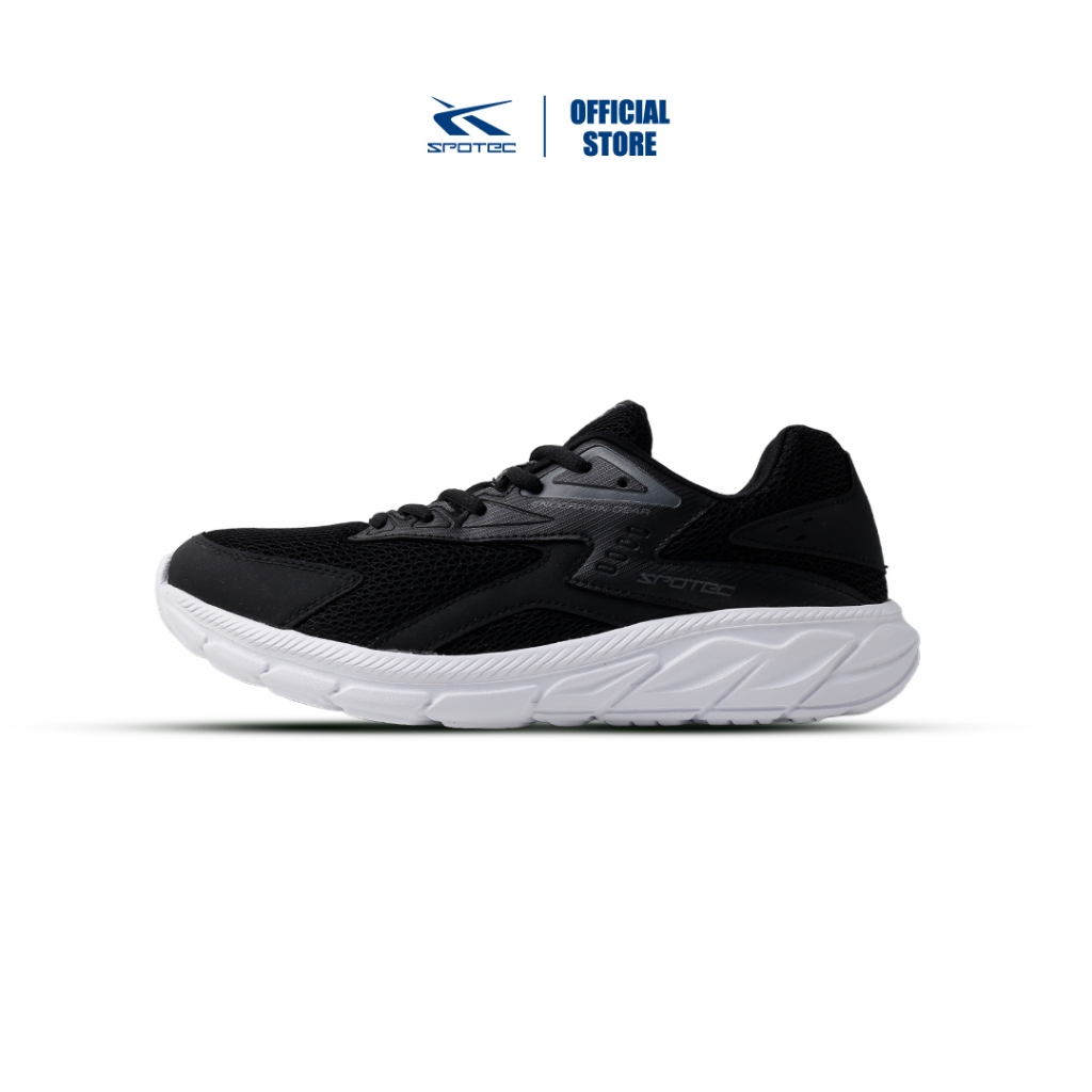 SPOTEC Calvin sneakers รองเท้าผ้าใบผู้ชายและผู้หญิง - สีดําและสีขาว