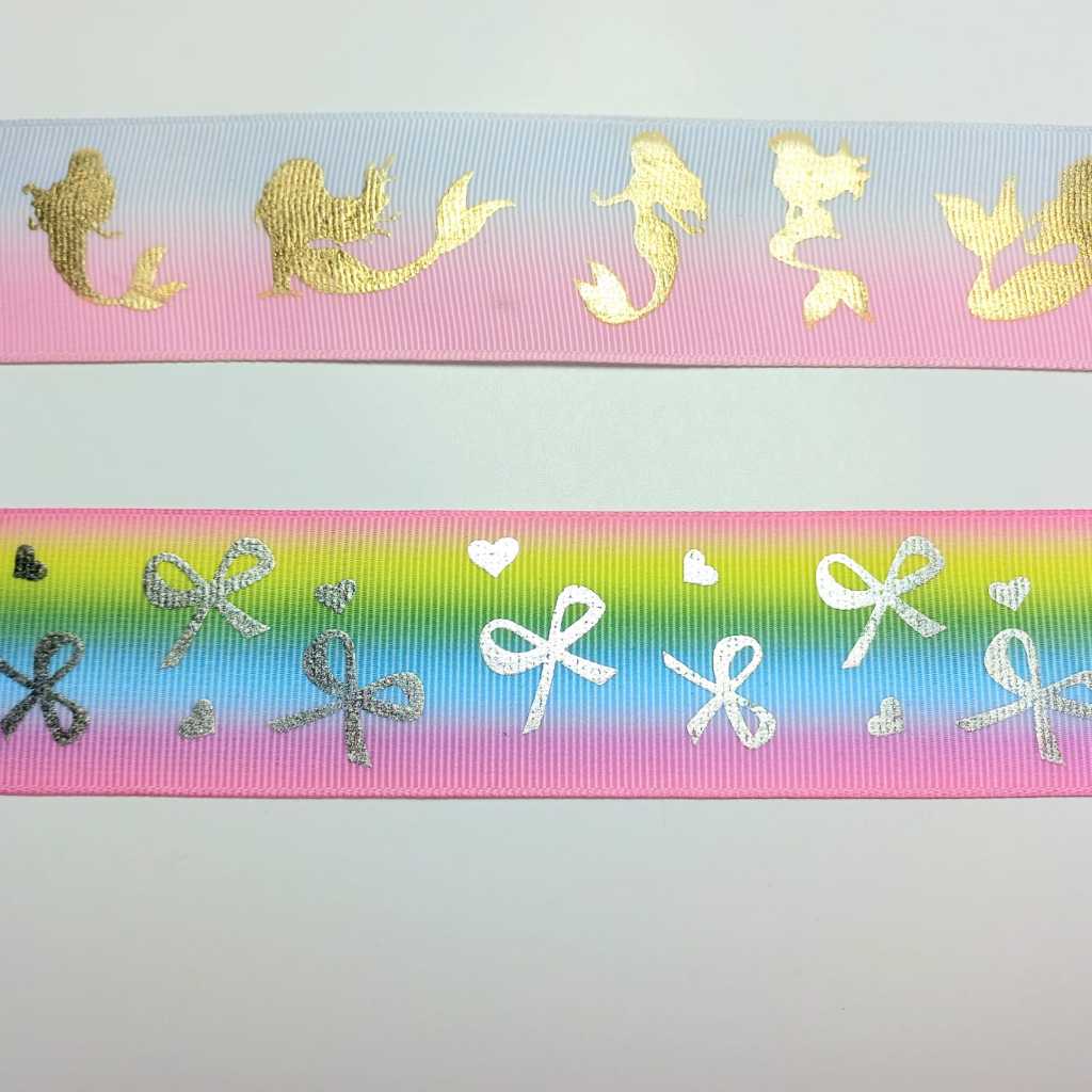 GROSS GRAIN MOTIF RIBBON PER 5 YARDS 4CM WIDTH