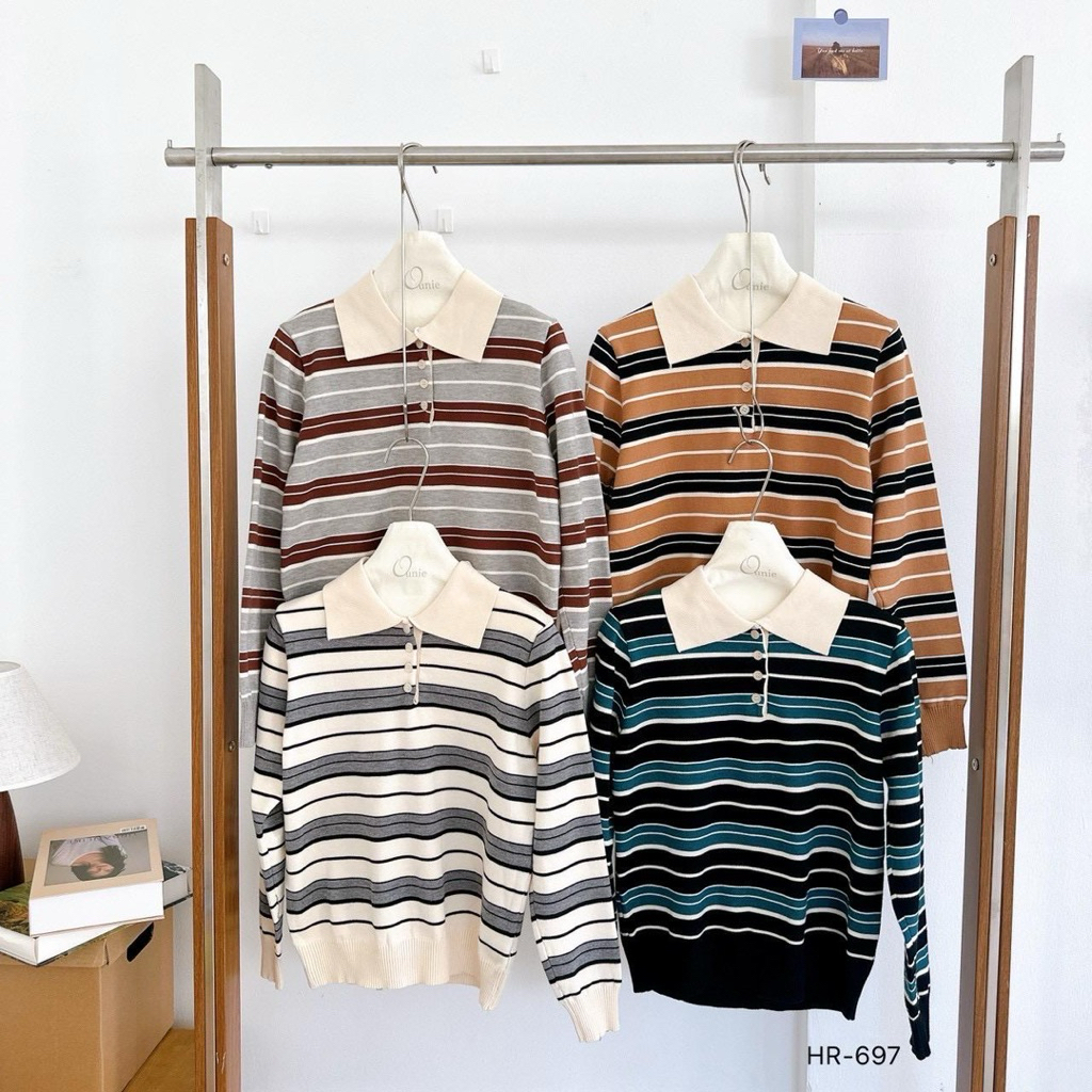 OUNIE BUTTON COLLAR TOP HR-697 (008)