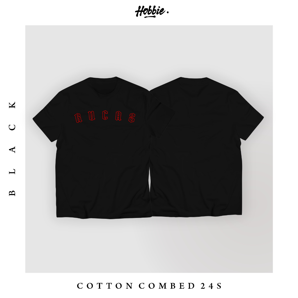 RUCAS The Initial Hand Stitch เสื้อยืดสีดํา - นุ่ม เย็นสบาย // เสื้อยืด Rucas // เสื้อยืด distro พรี