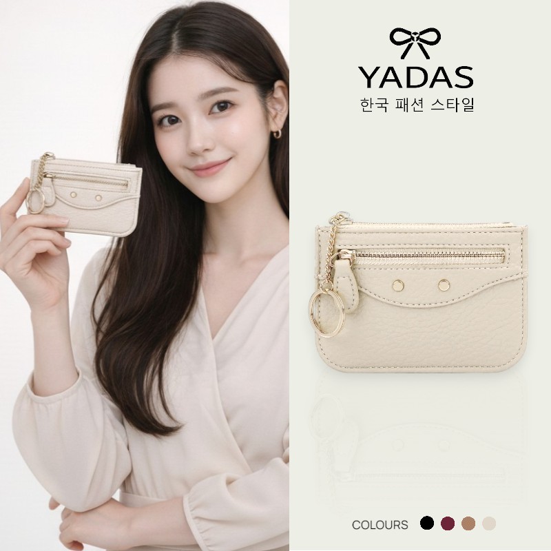 GANTUNGAN YAIS Hayeon กระเป๋าใส่บัตรพวงกุญแจแสงบาง