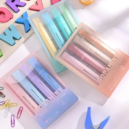 STABILO Pastel Macaron Color Highlighter / 4 in 1 Highlighter Pen / Aesthetic Highlighter