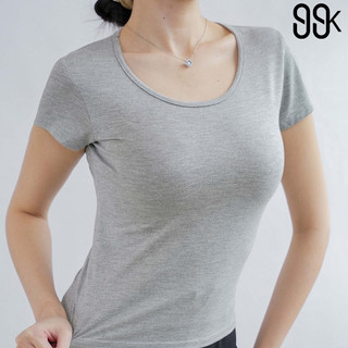 99kOUTLET T-Shirt Casual Slim Fit Crop Top Short Sleeves 1001 (S/M/L/XL)
