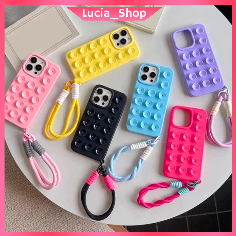 GANTUNGAN Samsung A36 A56 5G S23 Octopus Case อินเทรนด์ Softcase Strap Lanyard Softcase สีพาสเทล