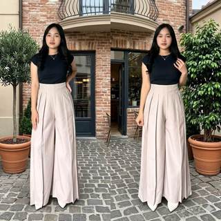 Lavie Pants - Culote Palazzo Highwaist Celana Panjang Wanita Celana Kantor Formal Casual Trendy - Celana Kulot Wanita casual formal